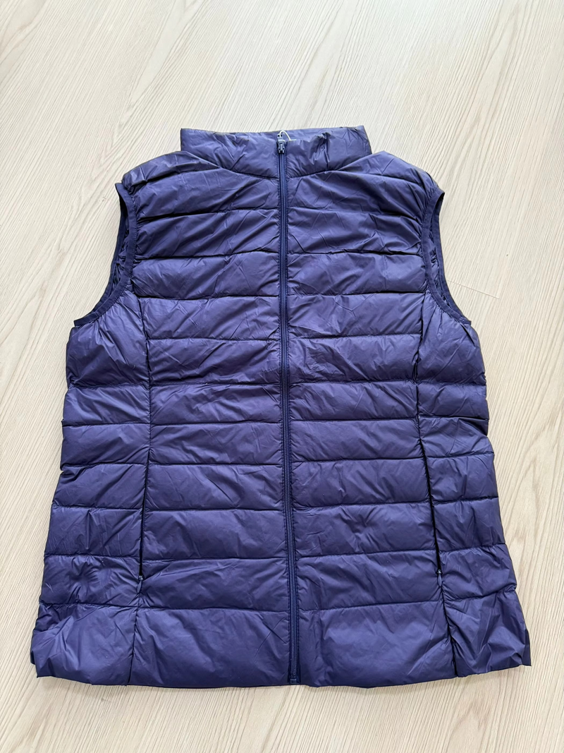 Women's Cropped Sleeveless Down Puffer Vest, Lightweight Nylon Winter Jacket