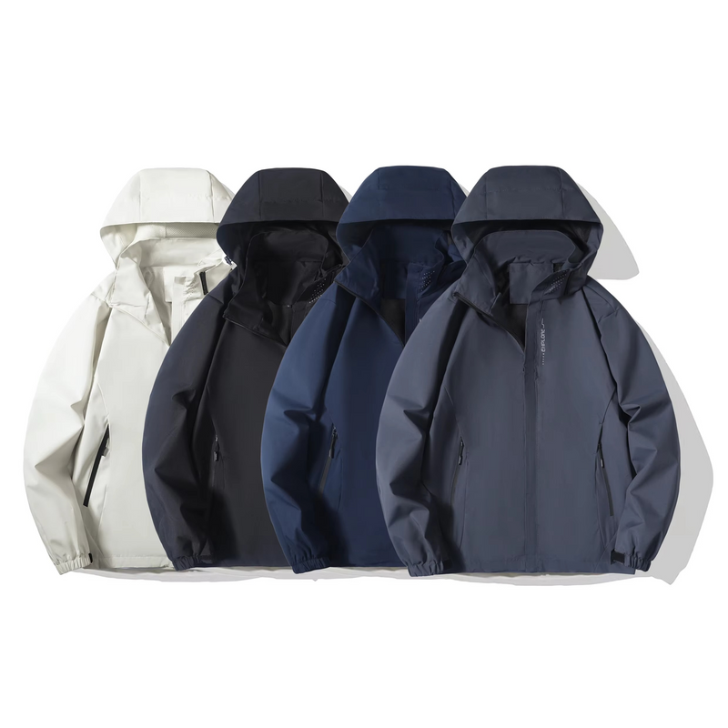 Men's Lightweight Waterproof Hooded Rain Jacket for Hiking and Outdoor Adventures