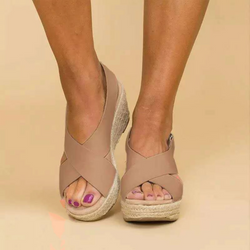 Minimalist Women’s Wedge Sandals with Open Toe Platform and Ankle Strap