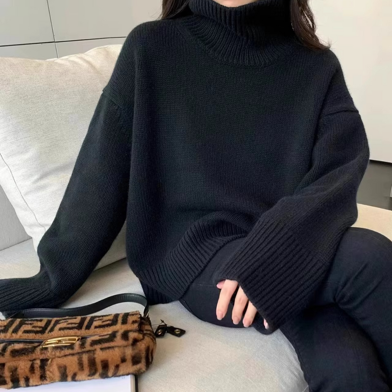 Women's Thick Cashmere High Neck Sweater Pullover