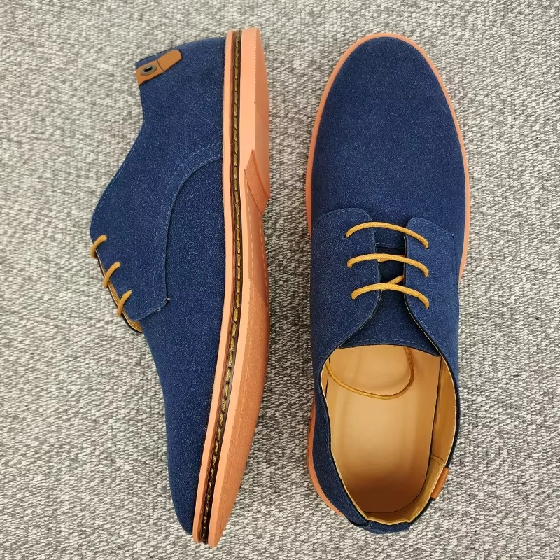 Men's Suede Leather Oxford Casual Dress Sneakers