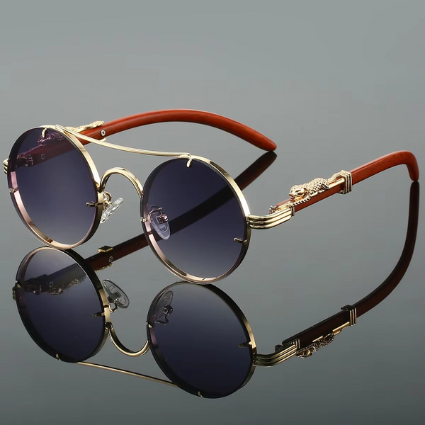 Vintage Round Sunglasses with Double Bridge for Men and Women