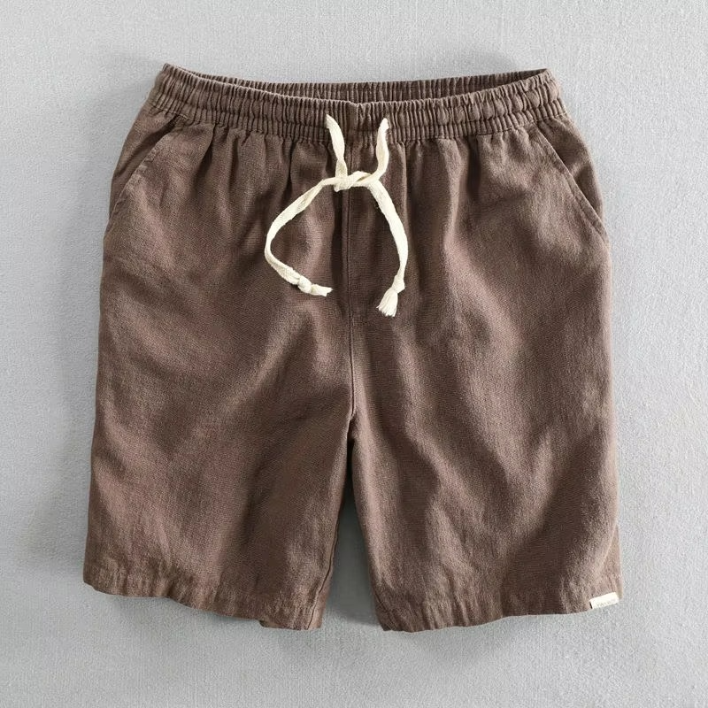 Summer Men's Breathable Cotton Linen Casual Shorts