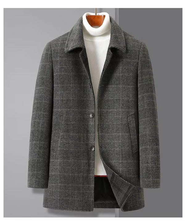 Men's Premium Wool Trench Coat with Detachable Down Liner