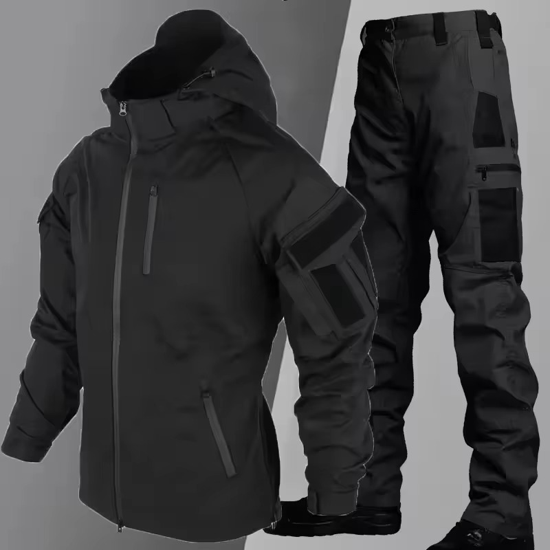 Men's Tactical Waterproof Combat Training Suit Outdoor Multi-Pocket Wear-Resistant Set