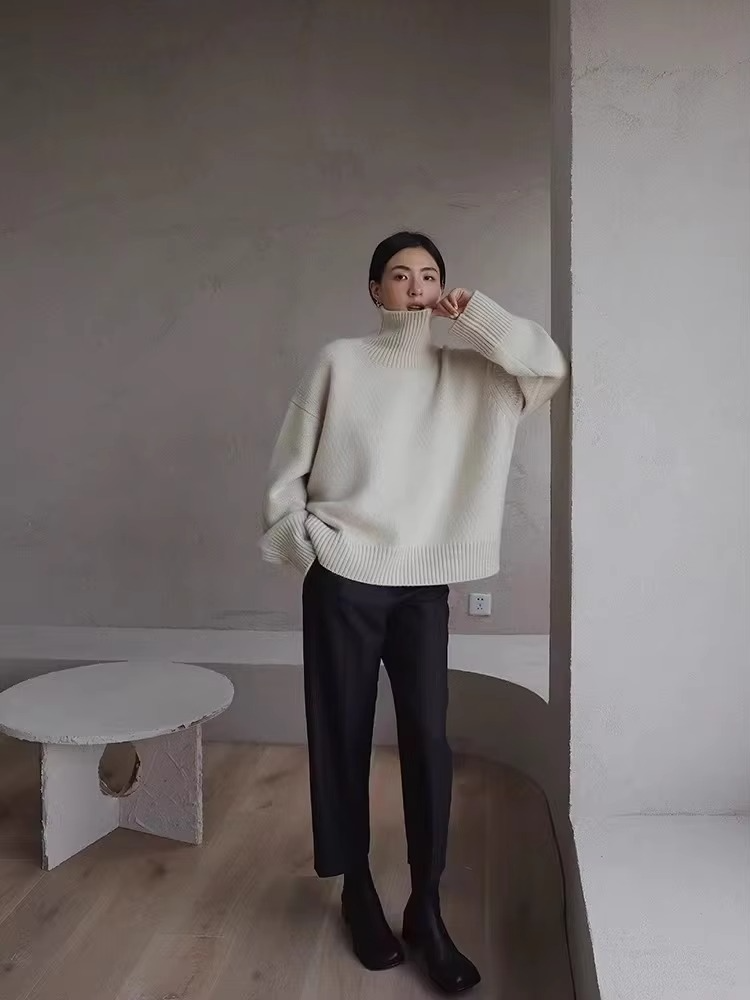 Women's Thick Cashmere High Neck Sweater Pullover