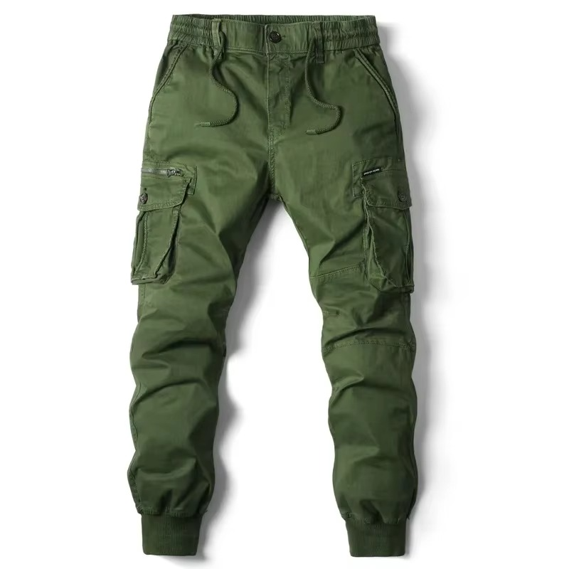 Men's Outdoor Casual Work Pants Loose Fit Multi-Pocket Trousers