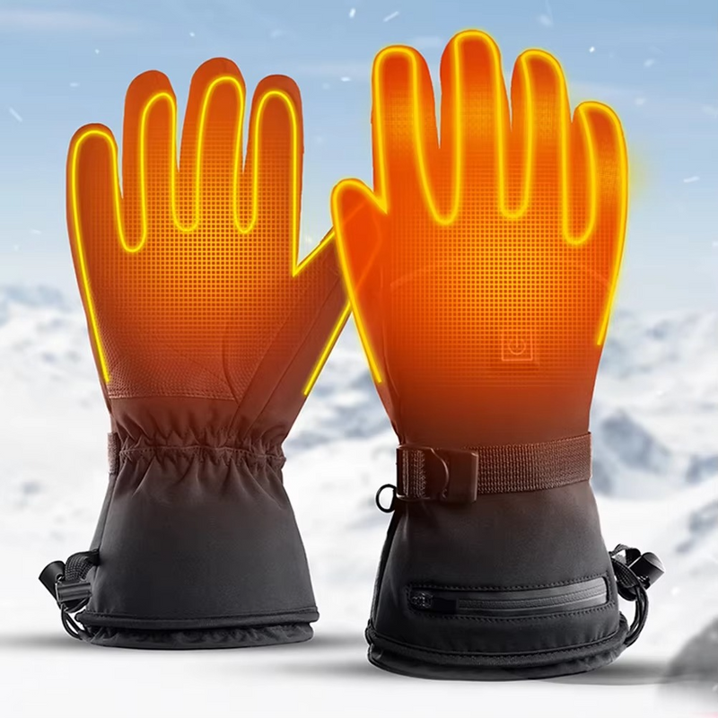 Battery Powered Heated Motorcycle Gloves, Waterproof Thermal Touchscreen Winter Riding Gloves