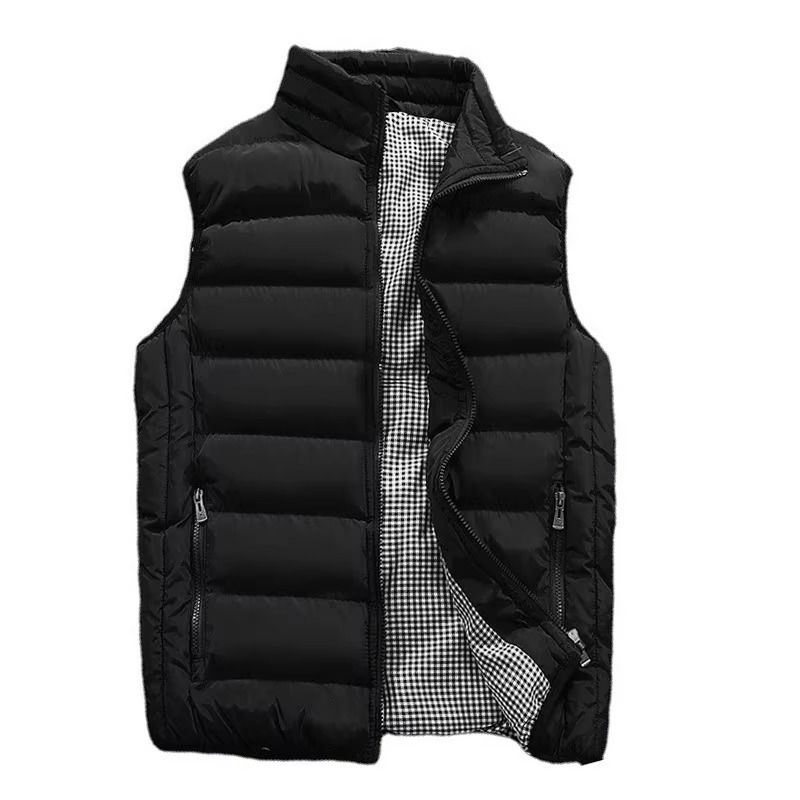 Men's Windproof Down Cotton Vest Winter Warm Sleeveless Jacket