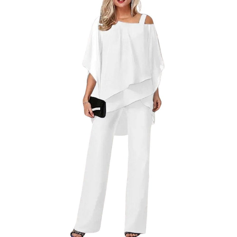 Women's Formal Festive Pantsuit Elegant Chiffon