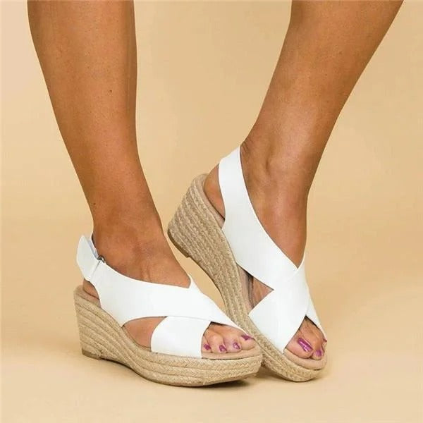 Women's Orthopedic Espadrilles Wedge Sandals With Cross Straps