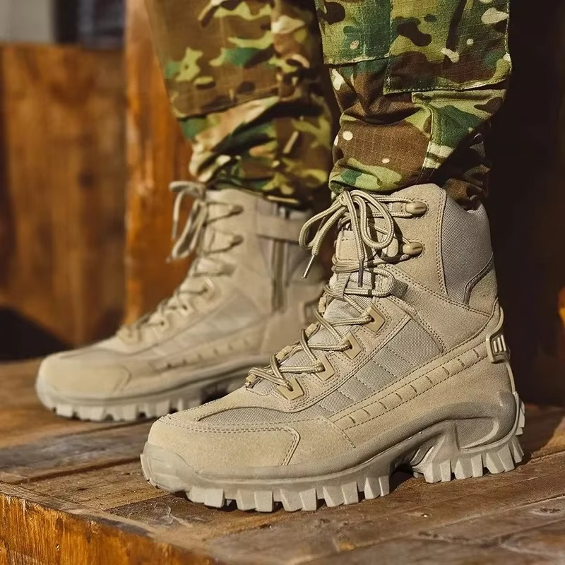 Men's Desert Combat and Tactical Boots – Durable Outdoor, Hiking, and Work Safety Footwear