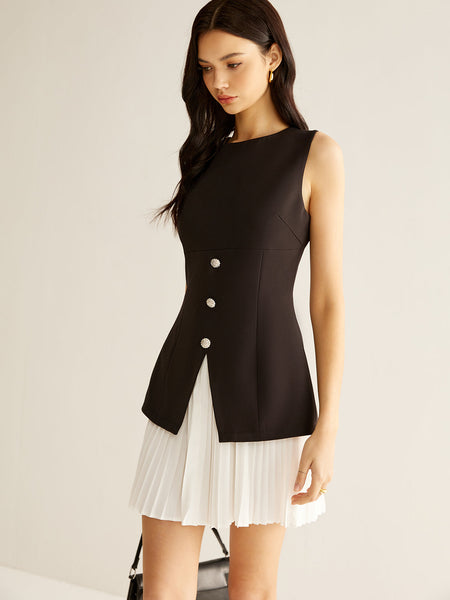 Color Block Split Pleated Dress – ForestFieldFashion