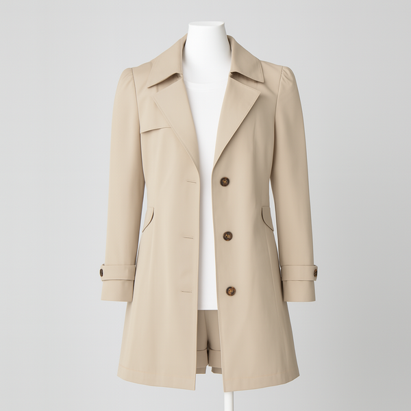 2025 Women’s Mid-Length Double-Breasted Trench Coat for Spring and Fall