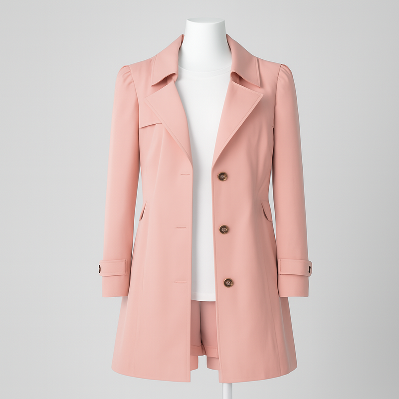 2025 Women’s Mid-Length Double-Breasted Trench Coat for Spring and Fall
