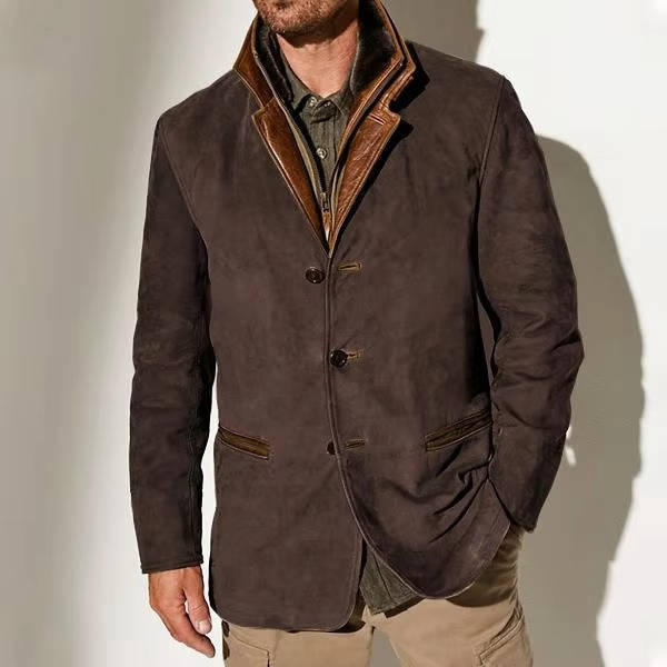Men's Suede Blazer Jacket