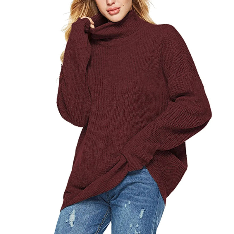 Women's Striped Turtleneck Sweater