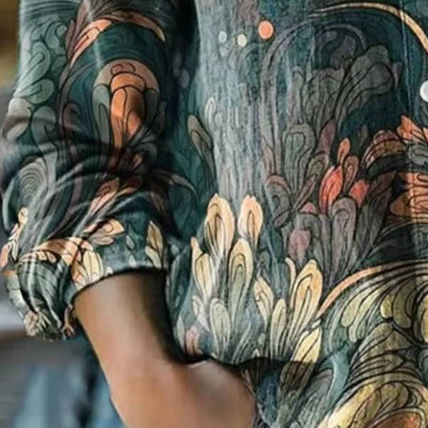 Women's Floral Blouse Long Sleeve