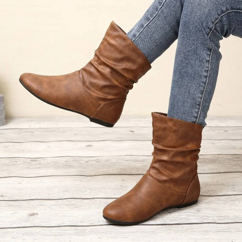 Slouch Flat Ankle Boots