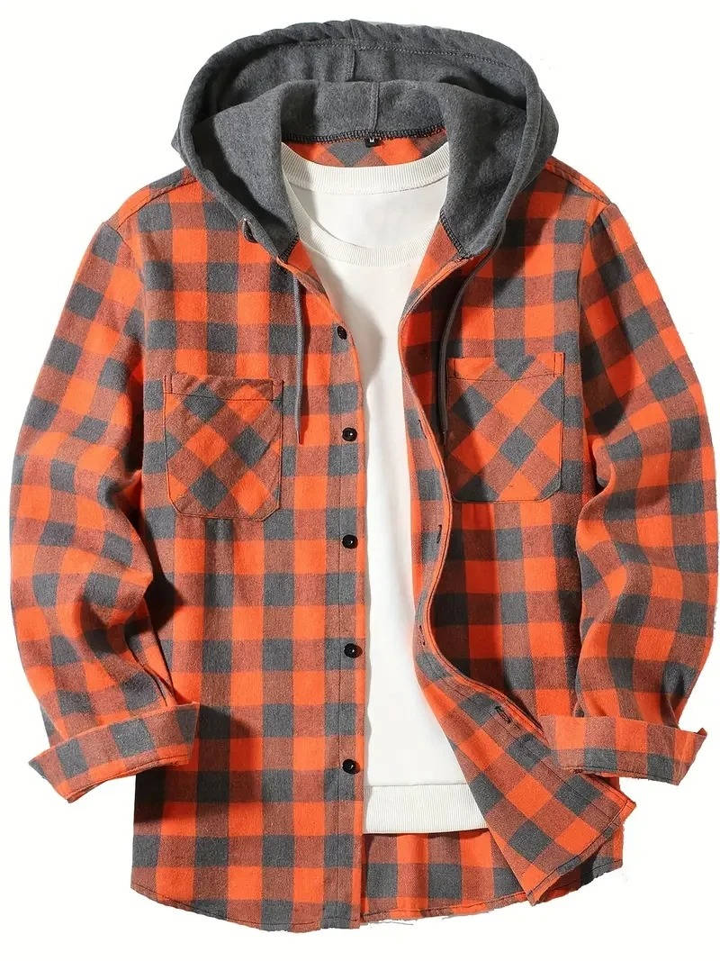 Men's Hooded Flannel Shirt