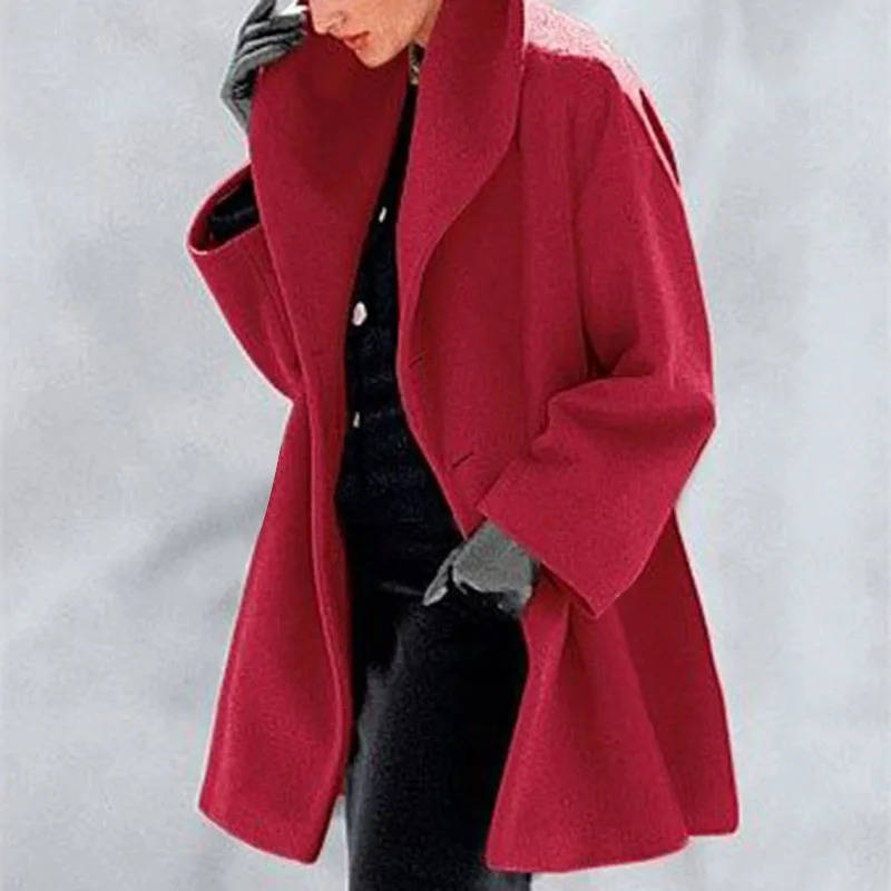 Women's Wool Blend Cocoon Coat