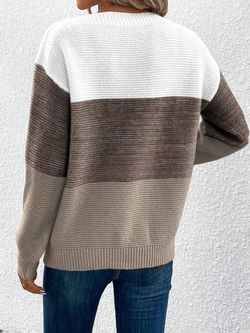 Elegant Three Color Women's Loose Sweater