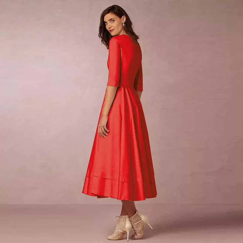 Elegant Deep V Neck Dress for Special Occasion