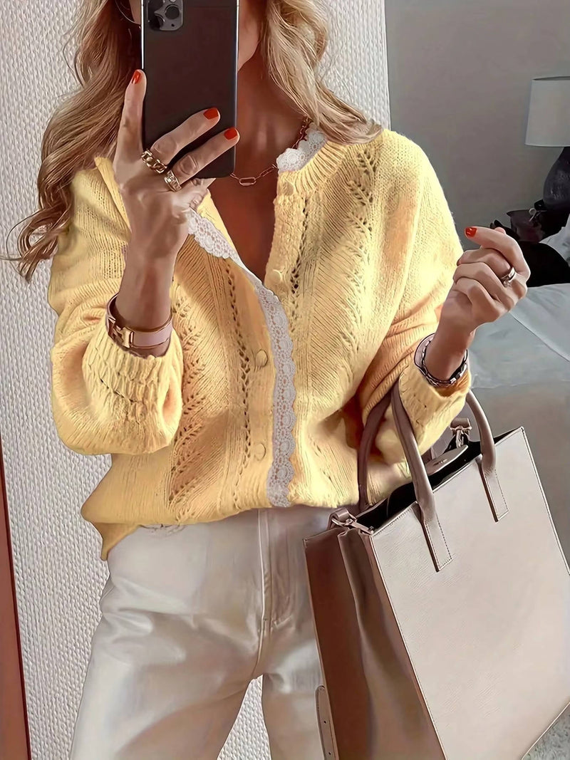 Long Sleeved Cardigan Knitted Sweater