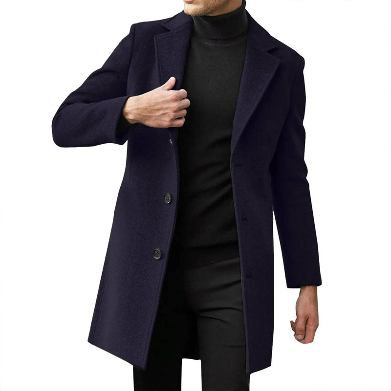 Men's Winter Wool Overcoat Slim Fit