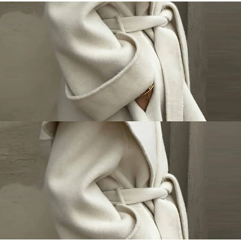 Women's Lace Up Wool Overcoat