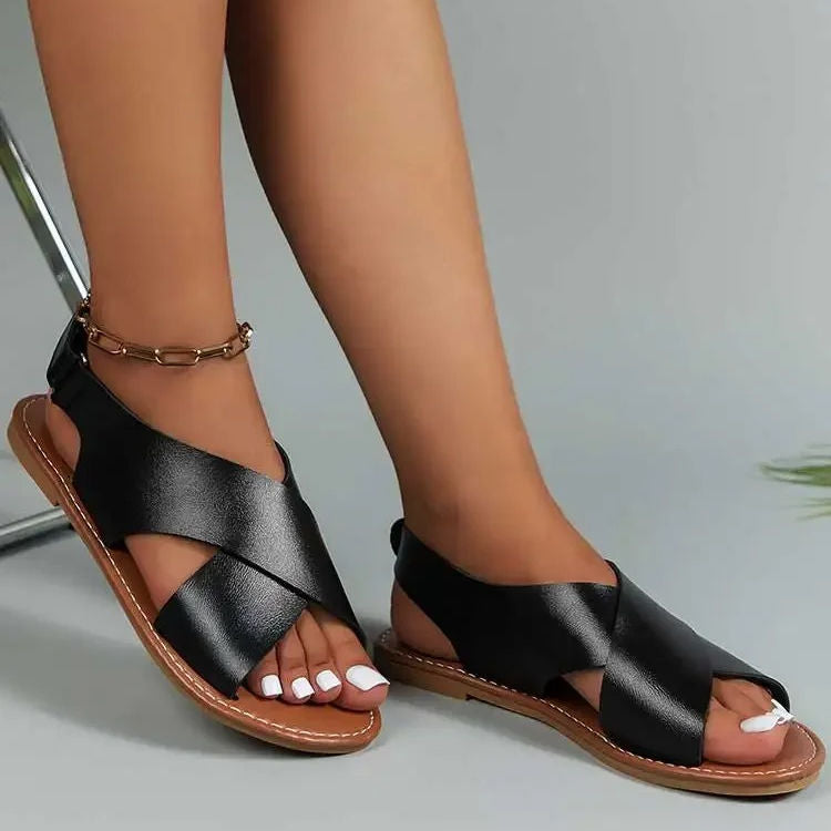 Women s Flat Leather Sandals ForestFieldFashion women-s-flat-leather-sandals-forestfieldfashion