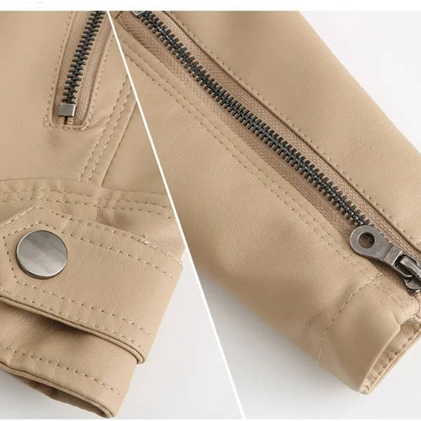 Slim Fit Leather Jacket Women