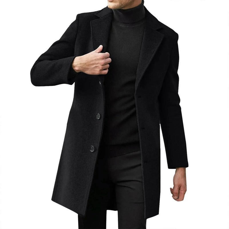 Men's Winter Wool Overcoat Slim Fit