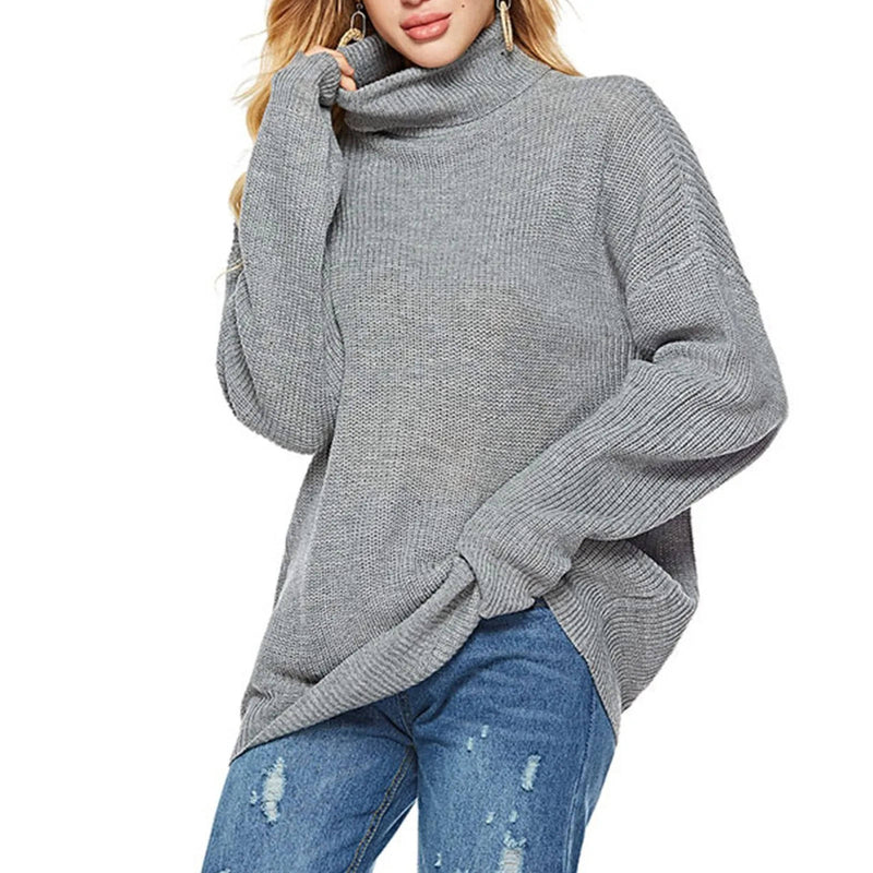 Women's Striped Turtleneck Sweater