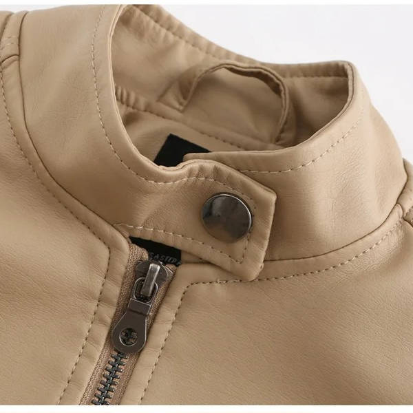 Slim Fit Leather Jacket Women