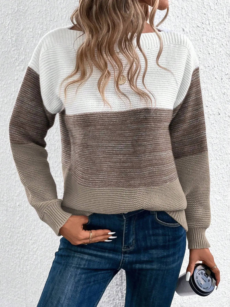 Elegant Three Color Women's Loose Sweater