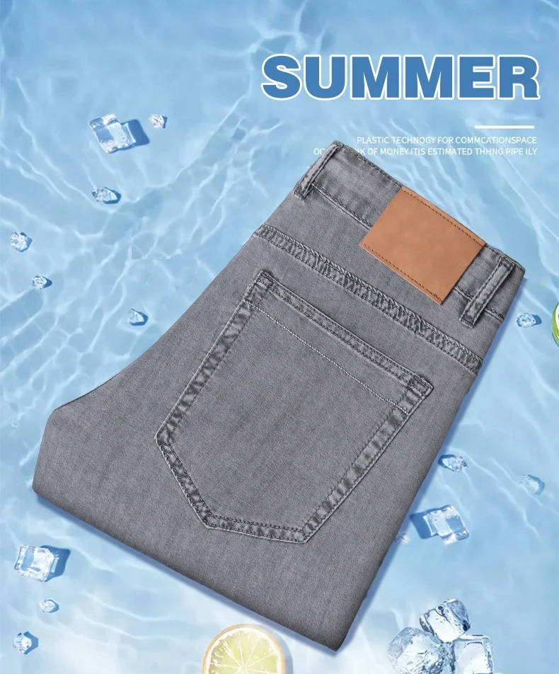Men's Lyocell Cooling Gray Jeans