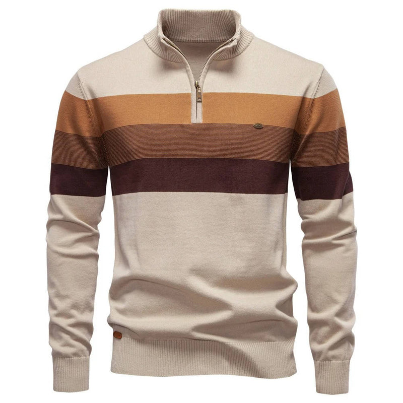 Quarter Zip Up Turtleneck Sweater Men's