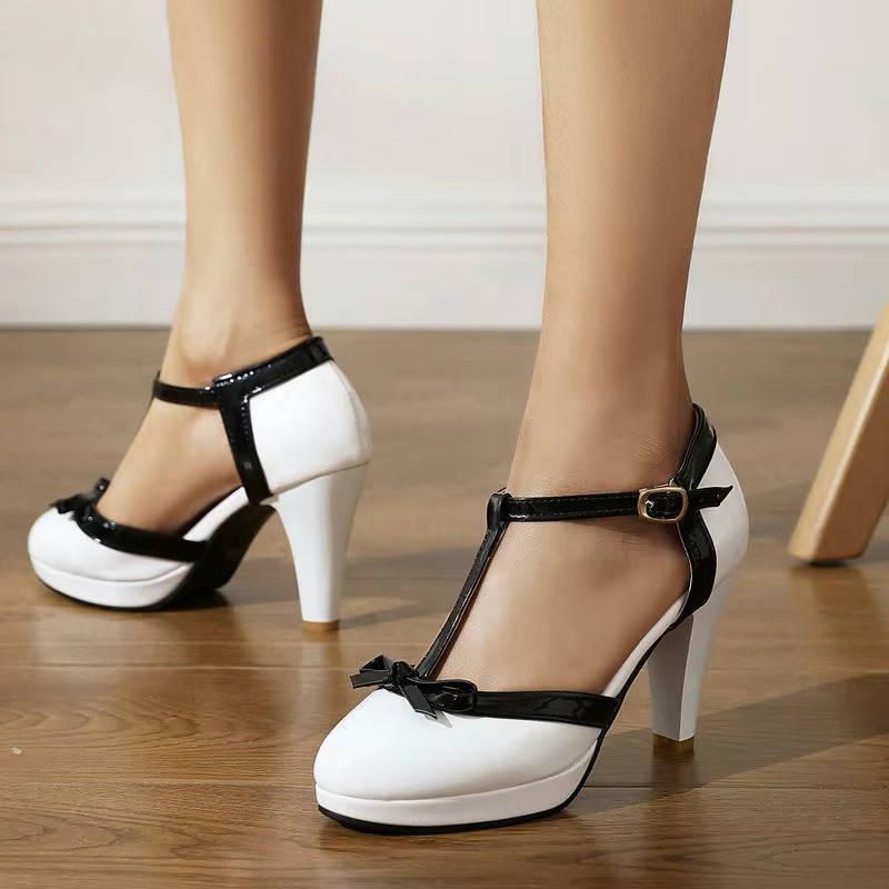 T Strap Heels Closed Toe