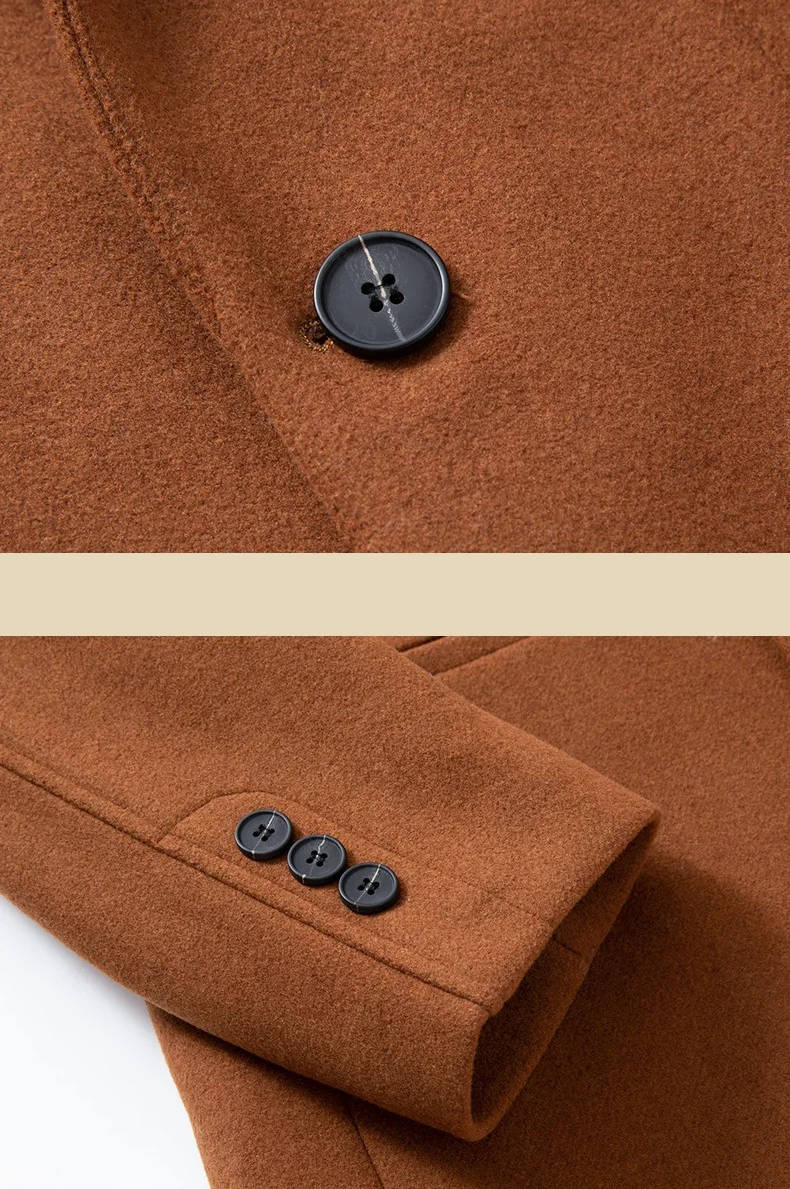 Men's Camel Wool Blend Single Breasted Overcoat