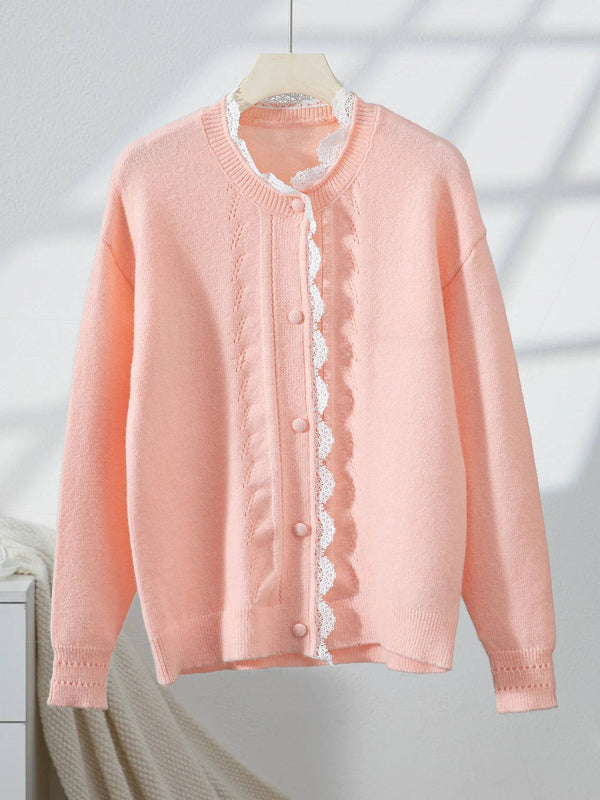 Long Sleeved Cardigan Knitted Sweater