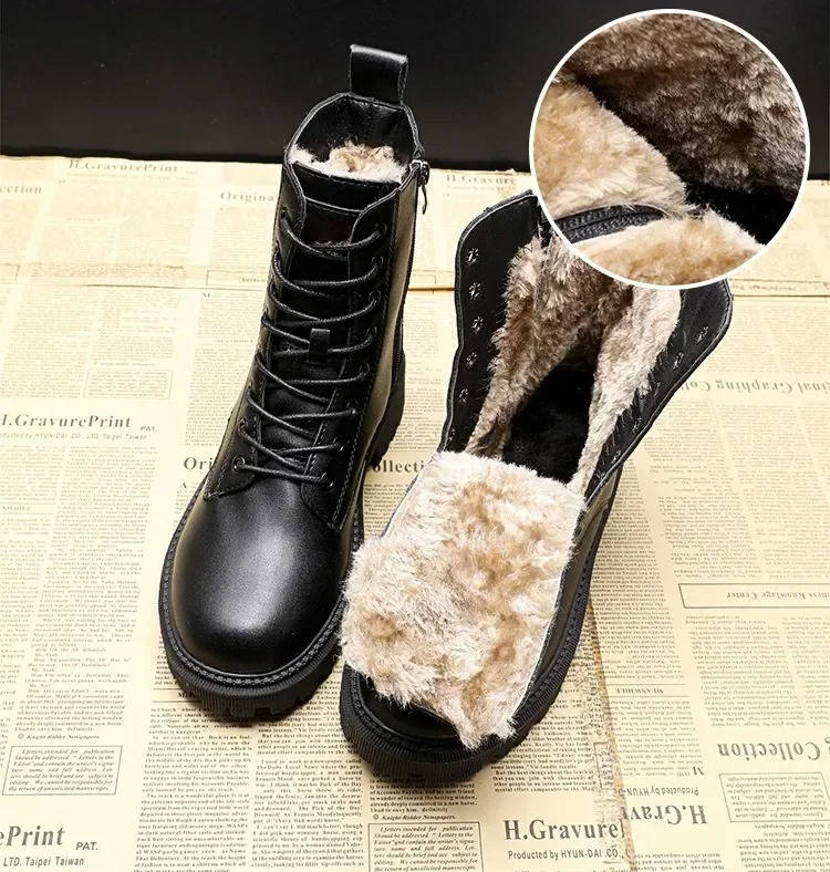 Women's Fur Lined Combat Boots