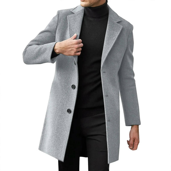 Men's Winter Wool Overcoat Slim Fit