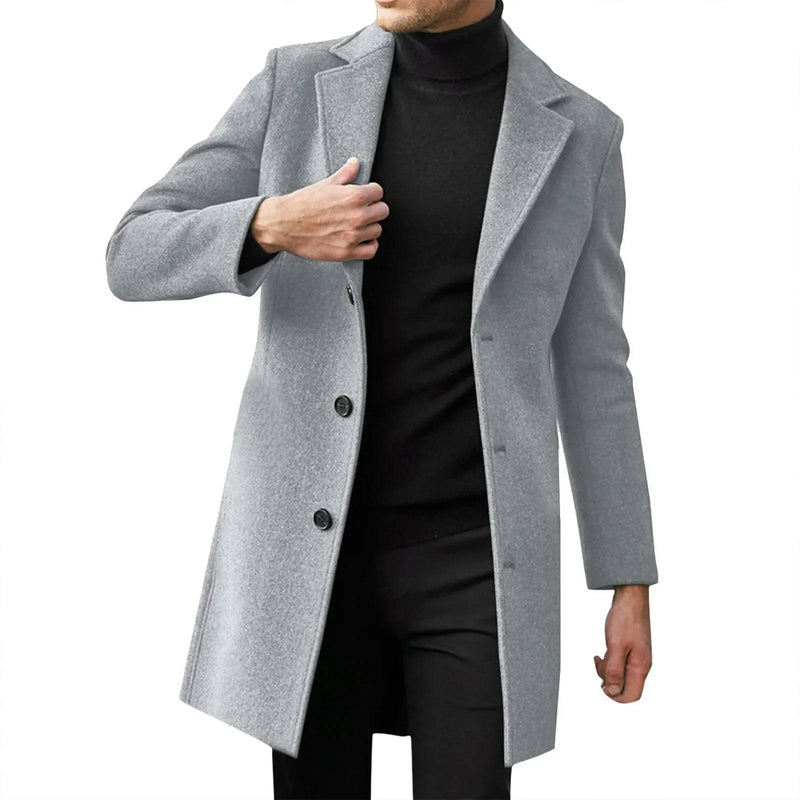 Men's Winter Wool Overcoat Slim Fit