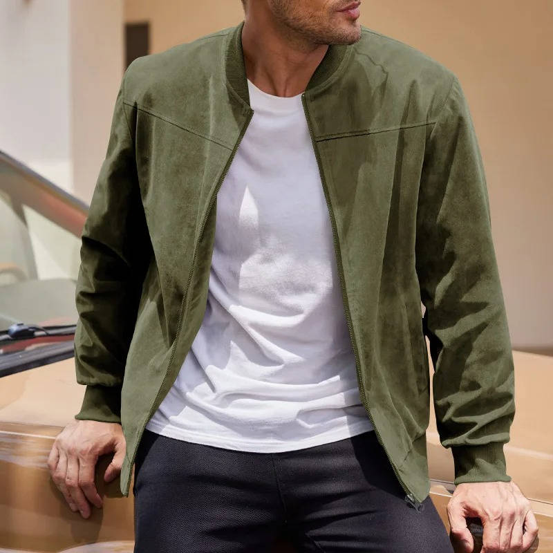 Suede Bomber Jacket For Men