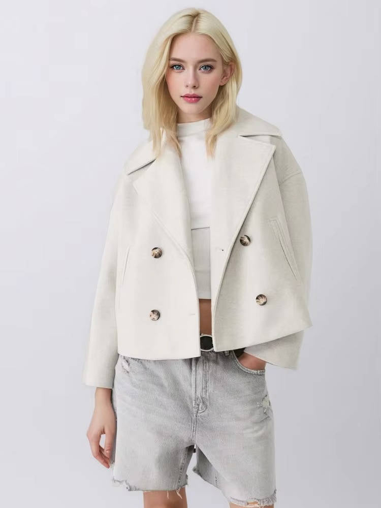 Womens Cropped Peacoat
