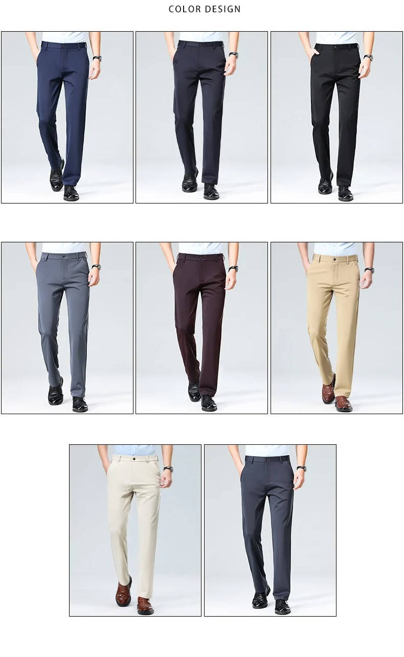 Men's Lightweight Stretch Slim Fit Dress Pants