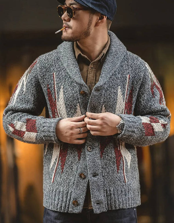 Men's Shawl Collar Cardigan Sweater