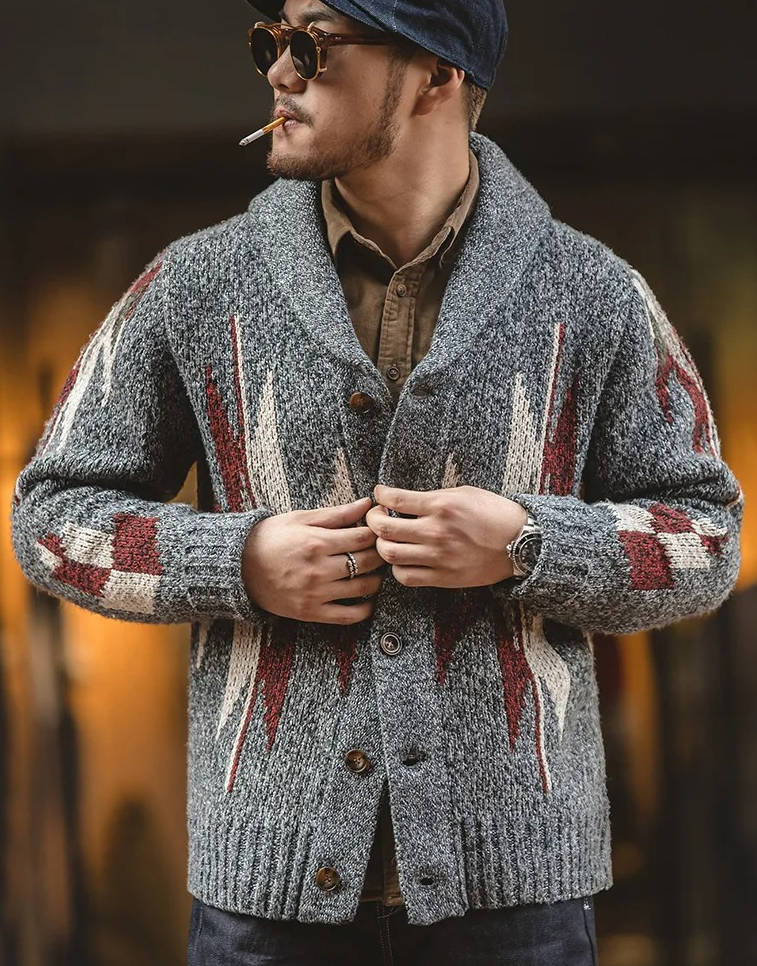 Men's Shawl Collar Cardigan Sweater