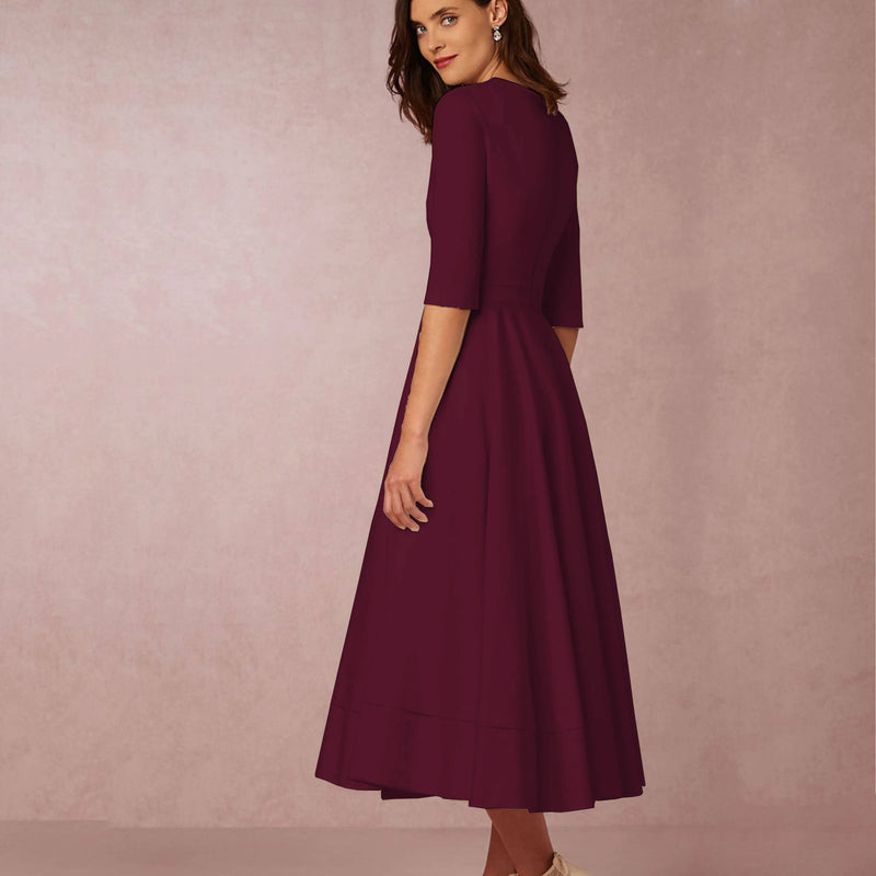 Elegant Deep V Neck Dress for Special Occasion